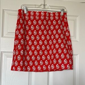 J.Crew Floral Red Skirt